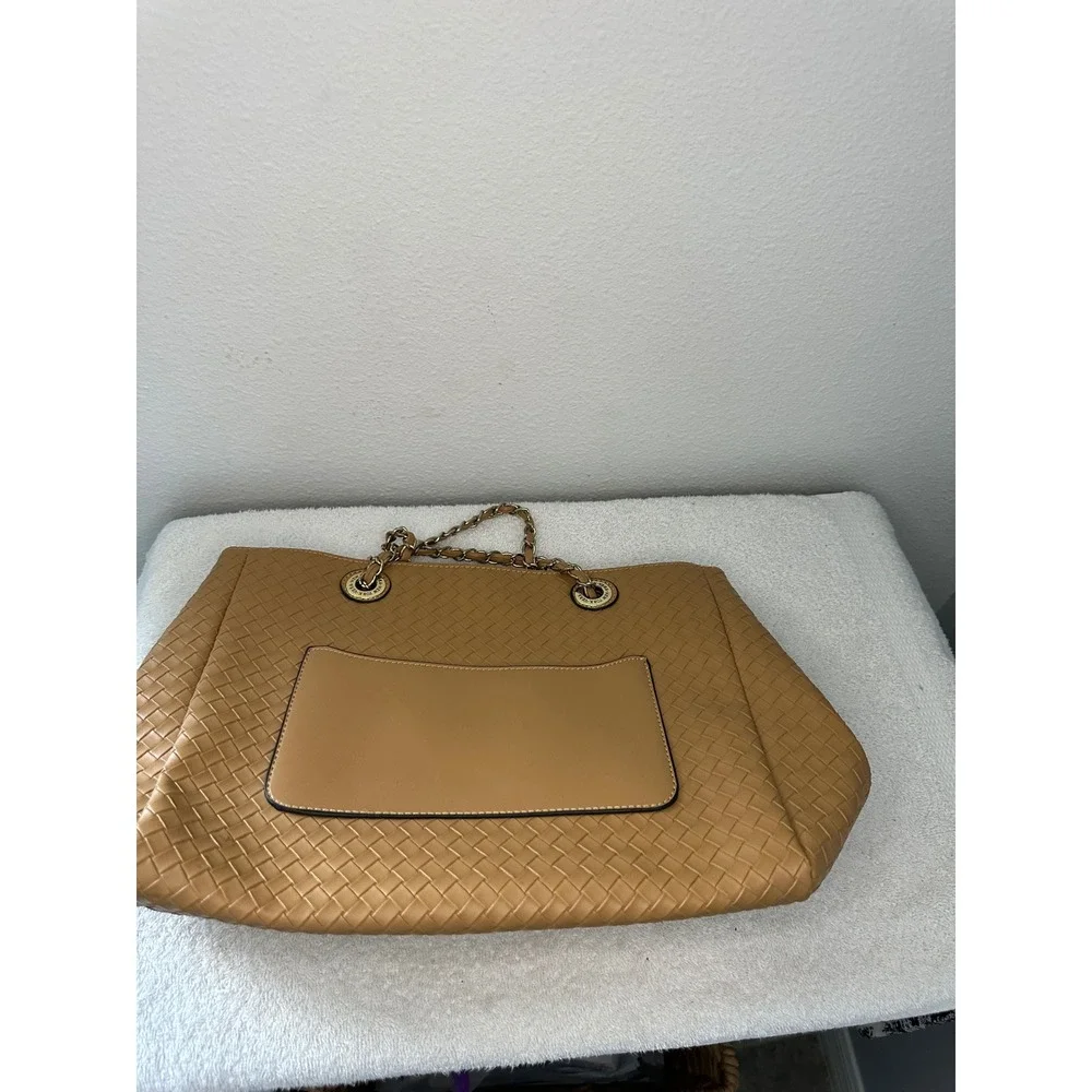 Vera New York Woven Tote Bag Chain Strap Shoulder Bag‎ Designer Purse